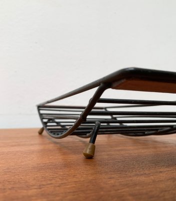 Mid-Century String Style Fruit Bowl With Teak Handle-UAH-1189844