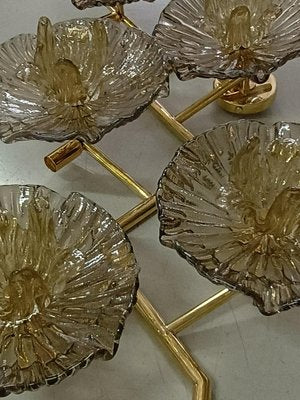 Mid-Century Style Murano Art Glass and Brass Wall Light, 2000s-UH-1794528