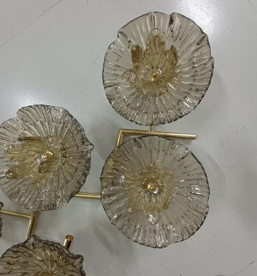 Mid-Century Style Murano Art Glass and Brass Wall Light, 2000s-UH-1794528