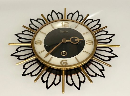 Mid-Century Sunburst Wall Clock from Müller, 1960s-ZCY-1785605