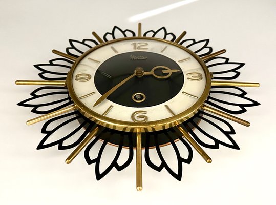 Mid-Century Sunburst Wall Clock from Müller, 1960s-ZCY-1785605