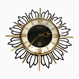 Mid-Century Sunburst Wall Clock from Müller, 1960s-ZCY-1785605