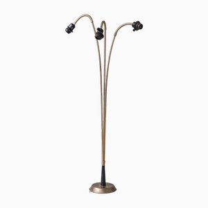 Mid-Century Swedish Adjustable Brass 3-Way Floor Lamp-JRP-1755727