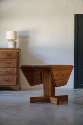 Mid-Century Swedish Asymmetrical Folding Flip Table in Pine, 1950s-MXF-1007409