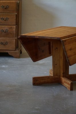 Mid-Century Swedish Asymmetrical Folding Flip Table in Pine, 1950s-MXF-1007409