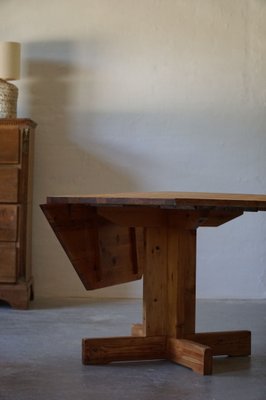 Mid-Century Swedish Asymmetrical Folding Flip Table in Pine, 1950s-MXF-1007409