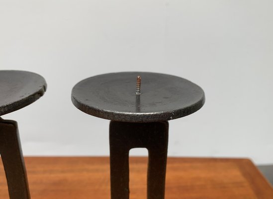 Mid-Century Swedish Brutalist Metal Candleholder by Harry N Boström-UAH-949181