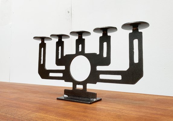 Mid-Century Swedish Brutalist Metal Candleholder by Harry N Boström-UAH-949181