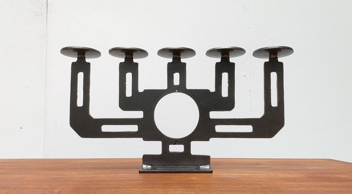 Mid-Century Swedish Brutalist Metal Candleholder by Harry N Boström-UAH-949181