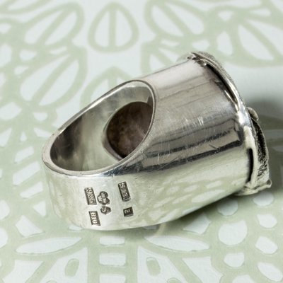 Mid-Century Swedish Brutalist Silver Ring, 1976-NL-1738198