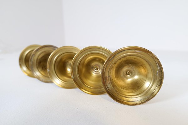 Mid-Century Swedish Candlesticks in Brass by Lars Holmström, Set of 5-UYK-1191706