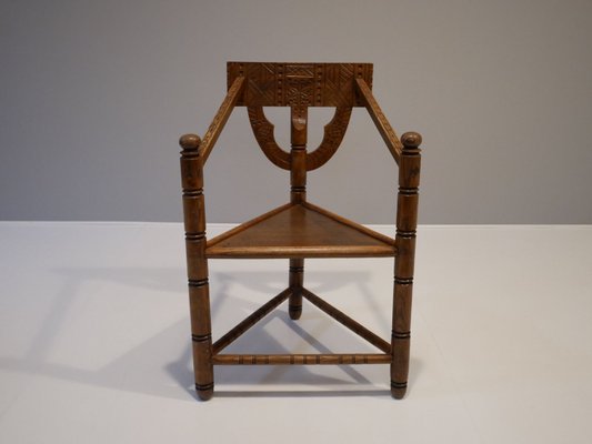 Mid-Century Swedish Carved Monk Chair, 1950s-OGU-683062