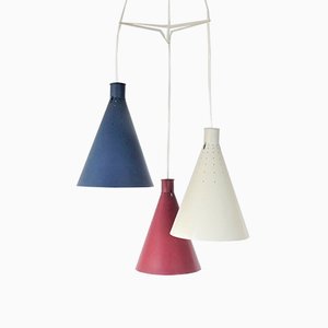 Mid-Century Swedish Conical Pendant Lamps by Alf Svensson for Bergboms, 1950s, Set of 3-NV-595415