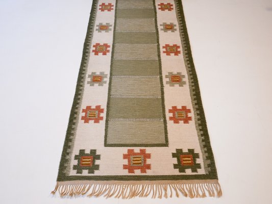 Mid-Century Swedish Flat Weaved Röllakan Carpet by Nils Nilsson, 1950s-OGU-957678