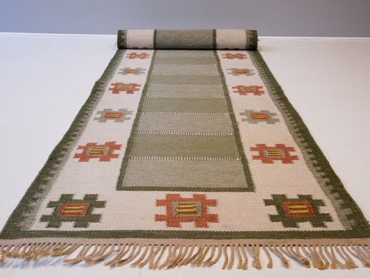 Mid-Century Swedish Flat Weaved Röllakan Carpet by Nils Nilsson, 1950s-OGU-957678