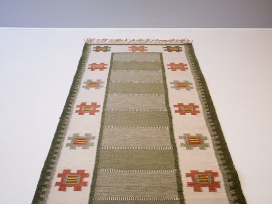 Mid-Century Swedish Flat Weaved Röllakan Carpet by Nils Nilsson, 1950s-OGU-957678