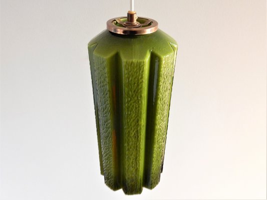 Mid-Century Swedish Green Glass Pendant Lamp by Helena Tynell for Flygsfors, 1960s-NV-780415