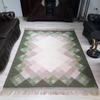 Mid-Century Swedish Kilim Röllakan Rug by Brita Svefors-YGE-596050