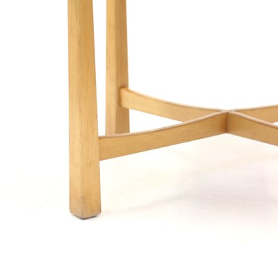 Mid-Century Swedish Modern Teak & Birch Side Table-KQ-1286561