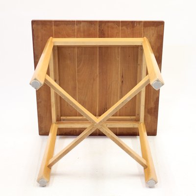 Mid-Century Swedish Modern Teak & Birch Side Table-KQ-1286561