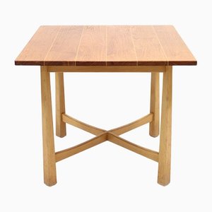 Mid-Century Swedish Modern Teak & Birch Side Table-KQ-1286561