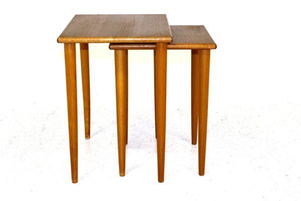 Mid-Century Swedish Nesting Tables, 1950s, Set of 3-GEK-669785