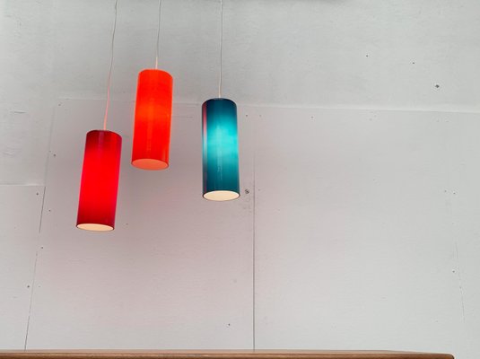 Mid-Century Swedish P 299 Glass Pendant Lamps by Max Brüel for Nordisk Solar, Set of 3-UAH-957995