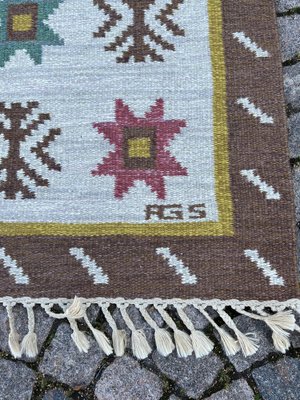 Mid-Century Swedish Röllakan Rug by Ags Anna-Greta Sjöqvist, 1960s-IJL-1702255