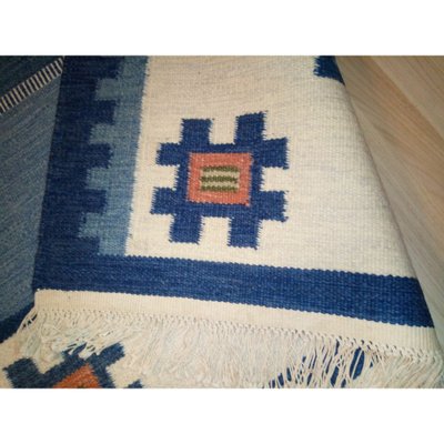 Mid-Century Swedish Rolakan Kilim Rug attributed to Ellen Stahlbrand, 1960s-YGE-1777174