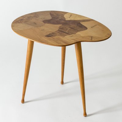 Mid-Century Swedish Side Table with Inlays-NL-1092753