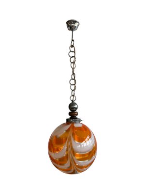 Mid-Century Swirl Murano Glass Globular Pendant Light, 1970s-NOT-2038045