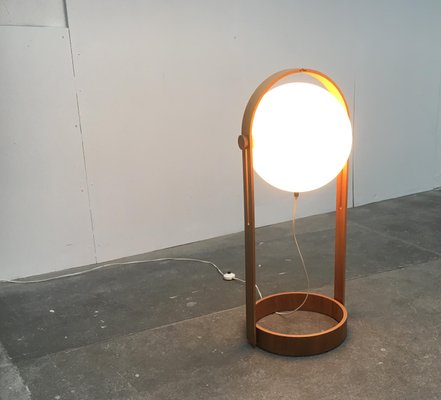 Mid-Century Swiss Space Age Plastic & Plywood Floor Lamp from Temde, 1960s-UAH-465445