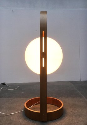 Mid-Century Swiss Space Age Plastic & Plywood Floor Lamp from Temde, 1960s-UAH-465445