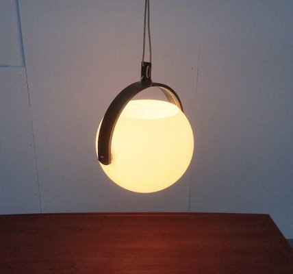 Mid-Century Swiss Space Age Plastic & Plywood Pendant Lamp from Temde, 1960s-UAH-2031540