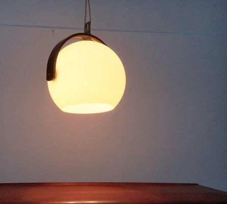 Mid-Century Swiss Space Age Plastic & Plywood Pendant Lamp from Temde, 1960s-UAH-2031540