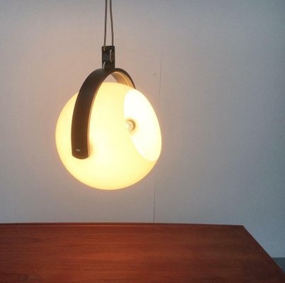 Mid-Century Swiss Space Age Plastic & Plywood Pendant Lamp from Temde, 1960s-UAH-2031540