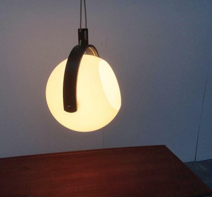 Mid-Century Swiss Space Age Plastic & Plywood Pendant Lamp from Temde, 1960s-UAH-2031540