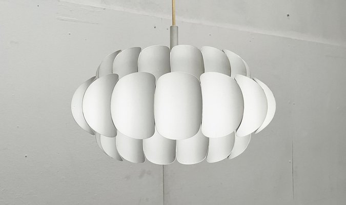 Mid-Century Swiss White Metal Pendant Lamp by H. Zender for Temde, 1960s-UAH-1779632