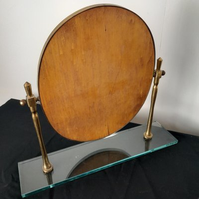 Mid-Century Table Brass Mirror in the style of Fontana Arte, 1950s-LMR-1727632