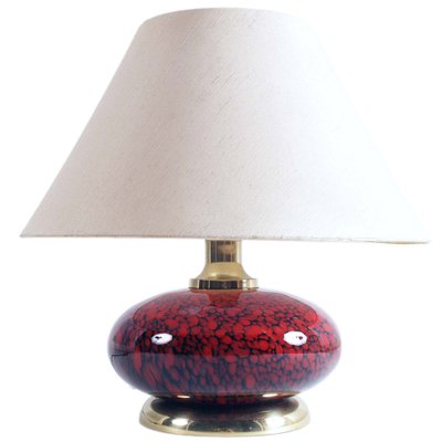 Mid-Century Table Lamp in Murano Glass & Gilt Brass by Tommaso Barbi-NJV-974679