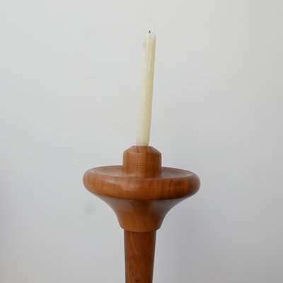 Mid-Century Tall Wooden Candleholders, 1960s, Set of 3-JRP-705659