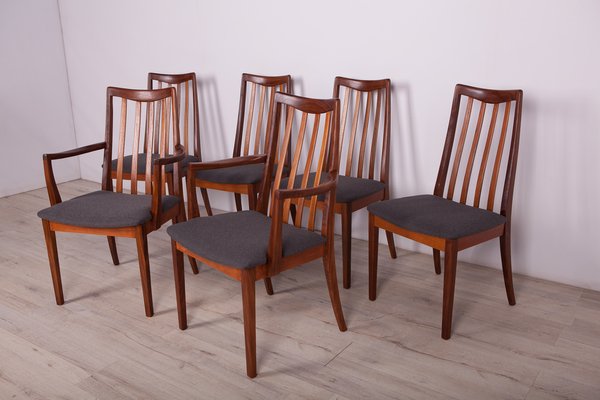 Mid-Century Teak and Fabric Dining Chairs by Leslie Dandy for G-Plan, 1960s, Set of 6-NIT-1152750