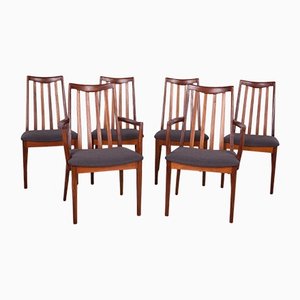 Mid-Century Teak and Fabric Dining Chairs by Leslie Dandy for G-Plan, 1960s, Set of 6-NIT-1152750