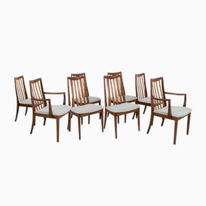 Mid-Century Teak and Fabric Dining Chairs by Leslie Dandy for G-Plan, 1960s, Set of 8-NIT-1370742