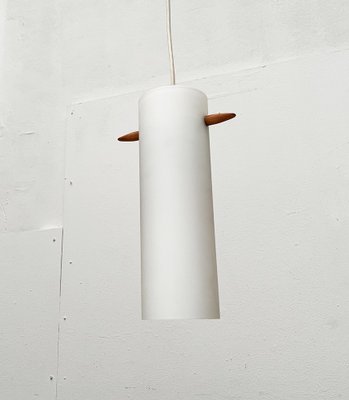 Mid-Century Teak and Glass Pendant Lamp by Uno & Östen Kristiansson for Luxus, Vittsjö, Sweden, 1960s-UAH-1778497