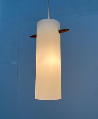 Mid-Century Teak and Glass Pendant Lamp by Uno & Östen Kristiansson for Luxus, Vittsjö, Sweden, 1960s-UAH-1778497