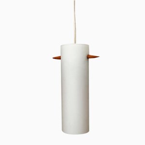 Mid-Century Teak and Glass Pendant Lamp by Uno & Östen Kristiansson for Luxus, Vittsjö, Sweden, 1960s-UAH-1778497