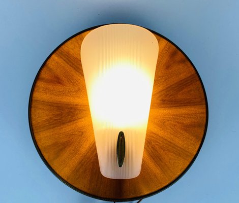 Mid-Century Teak and Plexi Glass Wall Lamp in the Style of Stilnovo, Italy-PUK-975193