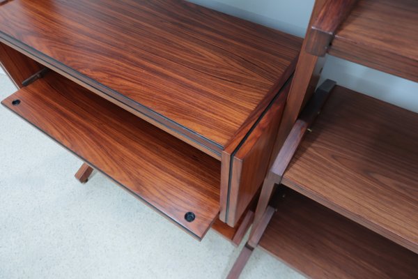 Mid-Century Teak Bookcase with Folding Desk, 1950s-ZQ-2020292