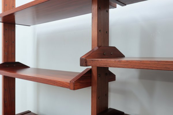 Mid-Century Teak Bookcase with Folding Desk, 1950s-ZQ-2020292